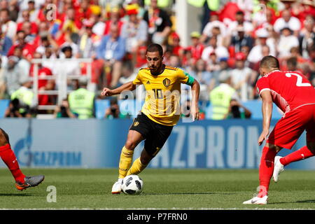 Moskau, Russland. 23. Juni 2018. Eden Hazard (BEL) Fußball / Fussball: FIFA WM Russland 2018 Match Belgien 5-2 Tunesien bei Spartak Stadium in Moskau, Russland. Credit: MUTSU KAWAMORI/LBA/Alamy leben Nachrichten Stockfoto