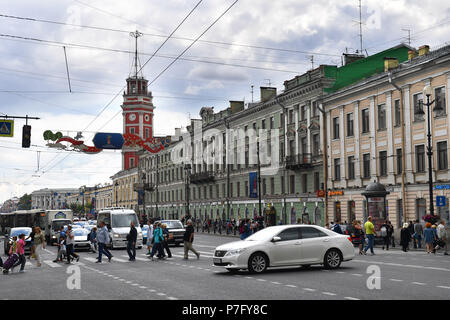 St. Petersburg, Russland. 04. Juli 2018. Impressionen St. Petersburg. Stadtansicht.Stadt, Sehenswürdigkeiten, Gebäude. Fußball-WM 2018 in Russland vom 14.06. - 15.07.2018. | Verwendung der weltweiten Kredit: dpa/Alamy leben Nachrichten Stockfoto