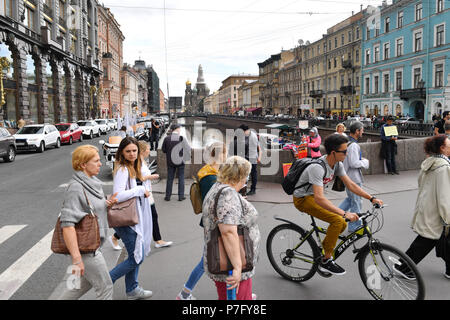 St. Petersburg, Russland. 04. Juli 2018. Impressionen St. Petersburg. Stadtansicht.Stadt, Sehenswürdigkeiten, Gebäude. Fußball-WM 2018 in Russland vom 14.06. - 15.07.2018. | Verwendung der weltweiten Kredit: dpa/Alamy leben Nachrichten Stockfoto