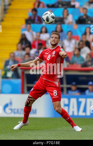 23 Juni 2018, Spartak Stadium, Moskau, Russland; FIFA Fußball-WM, Gruppe G, Belgien gegen Tunesien; Elke Ben Youssef Stockfoto