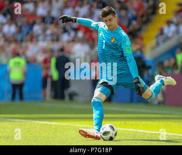 23 Juni 2018, Spartak Stadium, Moskau, Russland; FIFA Fußball-WM, Gruppe G, Belgien gegen Tunesien; Thibaut Courtois Stockfoto