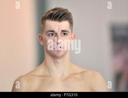 Basildon, Großbritannien. 6. Juli 2018. Max Whitlock. Glasgow 2018 Gymnastik Botschafter. South Essex Turnverein. Basildon. Essex. UK. 06.07.2018. Credit: Sport in Bildern/Alamy leben Nachrichten Stockfoto