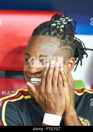 Belgien - Brasilien, Fußball, Kazan, Juli 06, 2018 Michy BATSHUAYI, Belgien Nr. 21 Spare Bank, Bank, Reserve, Trainer Bank, Belgien - BRASILIEN FIFA WM 2018 Russland, am Besten von 8, Saison 2018/2019, Juli 06, 2018 Stadion in Kazan, Russland. © Peter Schatz/Alamy leben Nachrichten Stockfoto