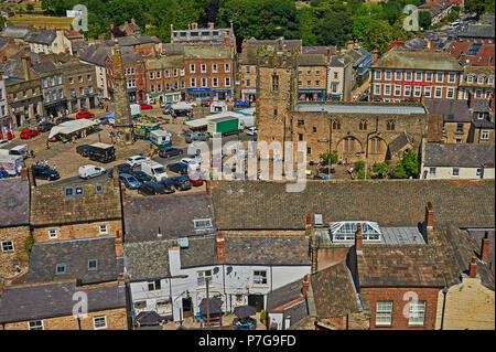 Ansicht von Richmond Markt. in North Yorkshire. Stockfoto