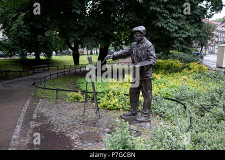 Ein Denkmal deutscher Maler und Zeichner Ernst Henseler in Gorzów Wielkopolski, Woiwodschaft Lebus, Polen. Stockfoto