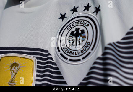 Vom 2. Juli 2018 Moskau, Russland die Form des germannational Fußball-Nationalmannschaft bei der FIFA Fußball-Weltmeisterschaft 2018 Stockfoto