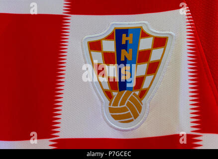 Vom 2. Juli 2018 Moskau, Russland die Form der kroatischen Fußball-Nationalmannschaft bei der FIFA Fußball-Weltmeisterschaft 2018 Stockfoto