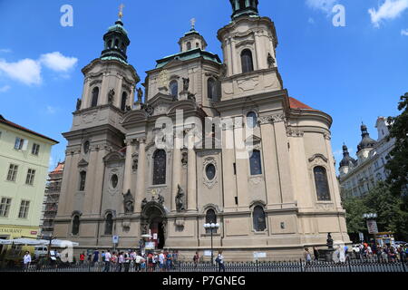 St.-Nikolaus-Kirche, Altstädter Ring (Nordseite), Staré Město (Altstadt), Prag, Tschechien (Tschechische Republik), Europa Stockfoto