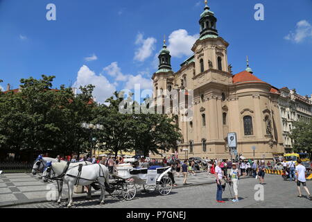 St.-Nikolaus-Kirche, Altstädter Ring (Nordseite), Staré Město (Altstadt), Prag, Tschechien (Tschechische Republik), Europa Stockfoto