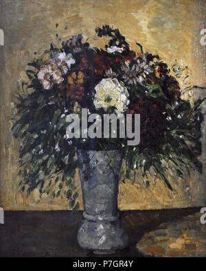 Paul Ce zanne (1839-1906). Französische Maler. Die Zustellung der Blumen in einer Vase, Ca. 1877. Öl auf Leinwand. Die Eremitage. Sankt Petersburg. Russland. Stockfoto