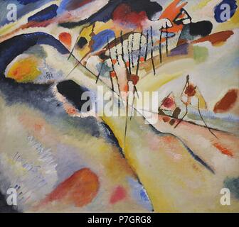 Wassily Kandinsky (1866-1944). Russische Maler, später Französisch. Landschaft, 1913. Öl auf Leinwand. Die Eremitage. Sankt Petersburg. Russland. Stockfoto