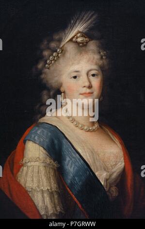 Unbekannter Künstler. Maria Feodorowna oder Sophia Dorothea von Württemberg (1759-1796). Kaiserin von Russland und zweite Ehefrau von Zar Paul i. von Russland. Porträt. Ende des 18. Jahrhunderts. Öl auf Leinwand. Die Eremitage. Sankt Petersburg. Russland. Stockfoto