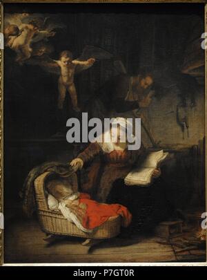 Rembrandt Harmenszoon van Rijn (1606-1669). Niederländischer Maler. Heilige Familie, 1645. Öl auf Leinwand. Die Eremitage. Sankt Petersburg. Russland. Stockfoto