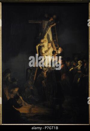 Rembrandt Harmenszoon van Rijn (1606-1669). Niederländischer Maler. Kreuzabnahme, 1634. Die Eremitage. Sankt Petersburg. Russland. Stockfoto