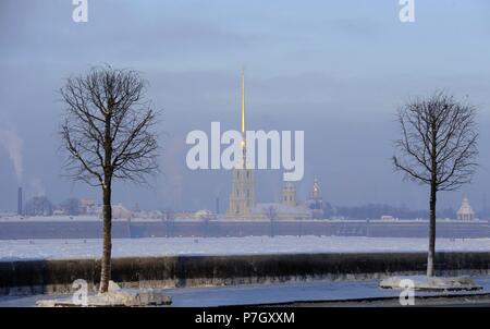 Russland. St. Petersburg. Peter und Paul Fortress, Domenico Trezzinis Designs von 1706-1740 gebaut. Stockfoto