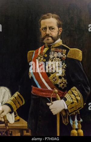 Natürliche Portrait von General Valeriano Weyler, Öl auf Leinwand, von Joan Fuster, Schloss von San Carlos, 17, Palma, Mallorca, Balearen, Spanien. Stockfoto