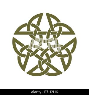 Invertiert celtic star Knoten Vector Illustration auf weißem Hintergrund Stock Vektor