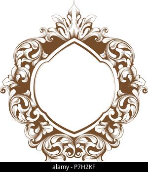 Barocken Rahmen line Art. Vektor französischen Luxus reiche filigranen Ornamenten. Royal im viktorianischen Stil. Stock Vektor