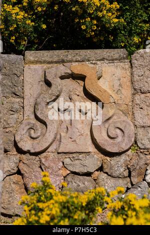 Cementerio de Los Frailes, Monasterio de Miramar, Valldemossa, fundado en 1276 por Jaume II, a Petición de Ramon Llull, Mallorca, Balearen, Spanien, Europa. Stockfoto