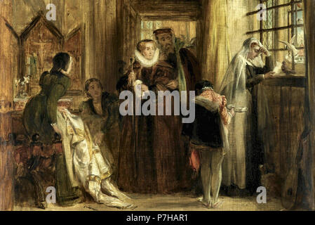 Horsley John Calcott - Mary Queen of Scots in Gefangenschaft 1 (Studie) Stockfoto