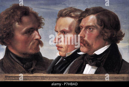 Hubner Julius - Carl Friedrich Lessing Carl Sohn und Theodor Hildebrandt Stockfoto