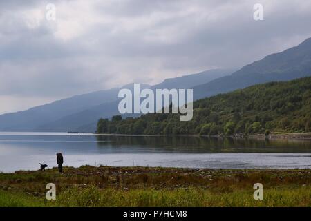 Loch Long Lake von cobber Berge in Schottland, Europa umgeben Stockfoto