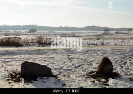 Winter in Litauen Stockfoto