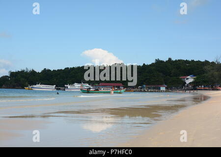 Am frühen Morgen auf dem Otres Beach 2, Sihanoukville, Kambodscha Stockfoto