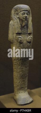 Alten Ägypten. Ushebti. Grabbeigaben Figur. Kalkstein. Die Eremitage. Sankt Petersburg. Russland. Stockfoto