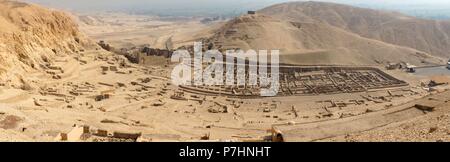 Egipto. Valle de los Reyes. Deir el-Medina, poblado egipcio fundado por Tutmosis I, Faraón de la dinastía XVIII. Stockfoto