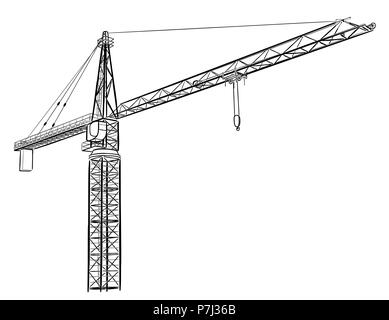 Turm Bau kran. Stock Vektor