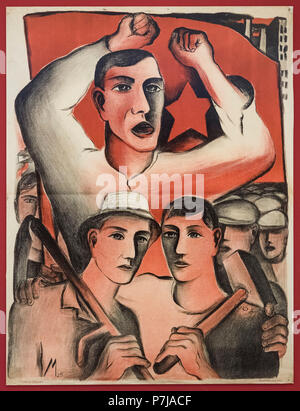 Wahlplakat der Kommunistischen Partei der Tschechoslowakei, 1925. National Gallery in Prag (Národní galerie v Praze). Lithographie, von A.Haas gedruckt Stockfoto