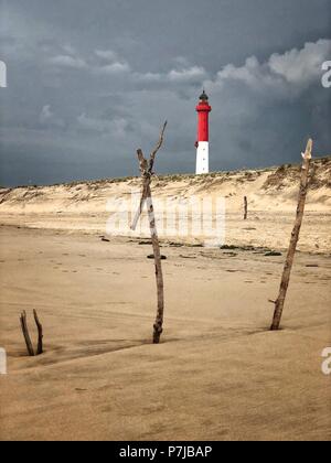 Phare de la Coubre Leuchtturm, La Tremblade, Poitou-Charentes, Frankreich Stockfoto