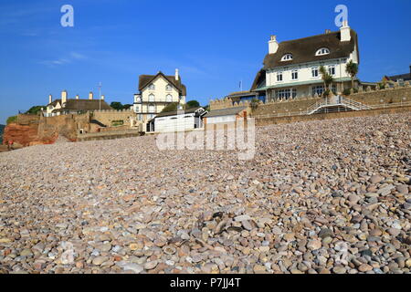 Pebble Beach in der Stadt von Sidmouth im East Devon, an der Jurassic Coast Stockfoto