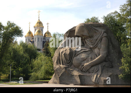 Russland, Wolgograd, mamajew Hügel, Memorial, die Schlacht von Stalingrad, von September 1942 bis Februar 1943, Statue, Denkmal, "trauernde Mutter", Memory Kathedrale, Stockfoto