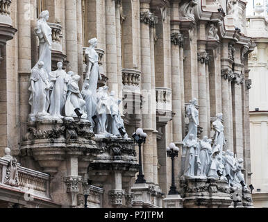 Detail der Vorderseite des Gran Teatro de La Habana, Kuba Stockfoto