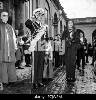 Vatikan die Royals von Thailand, Bhumibol Adulyadej und Sirikit Kitigakara, auf einem Besuch bei Papst Johannes XXIII. am 1. Oktober 1960 Stockfoto