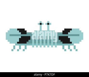 Krabbe pixel § 8 bit Meerestiere Vector Illustration Stock Vektor