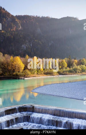 Lech Wasserfälle im Herbst, bei Füssen, Ostallgäu, Bayern, Deutschland Stockfoto