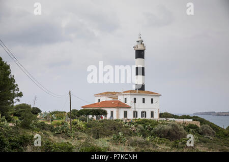 Leuchtturm in Portocolom, Mallorca, Balearen, Spanien Stockfoto