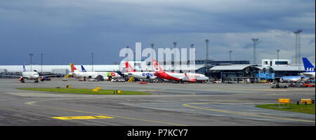 Manchester & die Kopenhagener Flughäfen Stockfoto