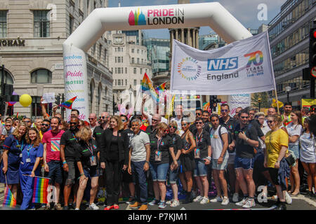 London, Großbritannien. 7. Juli 2018. Der Leiter der London Pride Credit: Alex Cavendish/Alamy leben Nachrichten Stockfoto
