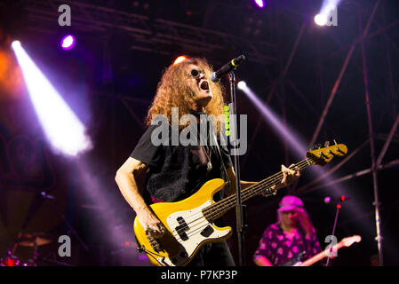 Glenn Hughes durchgeführt letzte Nacht 6. Juli in Pordenone (Italien) am Blues Festival Pordenone 2018 Pordenone, Italien. 7. Juli 2018. Credit: Denis Ulliana/Alamy leben Nachrichten Stockfoto