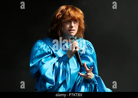 London, Großbritannien. Vom 7. Juli 2018. Von Alison Goldfrapp Goldfrapp führt auf der Bühne als Barclaycard vorhanden Britische Sommerzeit Hyde Park Hyde Park am 7. Juli in London, England 2018. Quelle: Georgia Taylor/Alamy leben Nachrichten Stockfoto