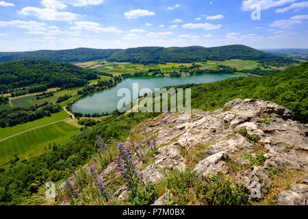 Happurger sehen, Blick von der Houbirg bei Happurg, die Sorte Hersbrucker Alb, Mittelfranken, Franken, Bayern, Deutschland Stockfoto