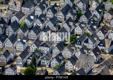 Fachwerkhäuser, Alte Flecken, Altstadt, Freudenberg, Siegen-Wittgenstein, Nordrhein-Westfalen, Deutschland Stockfoto