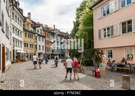 Lindau, Bayern, Deutschland, Fischergasse in der Altstadt von Lindau. Stockfoto