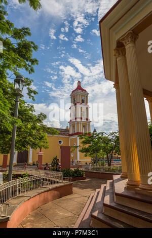 San Juan Batista Kirche, Plaza Marti, Remedios, Provinz Santa Clara, Kuba, Kuba, Großen Antillen, Karibik Stockfoto