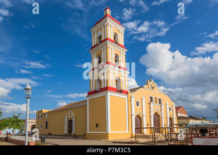 Kirche San Juan Batista, Plaza Marti, Remedios, Provinz Villa Clara, Kuba, Kuba, Großen Antillen, Karibik Stockfoto