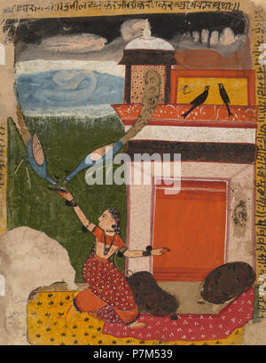 2а Madhumadhavai Ragini Seite aus einer verteilten Ragamala Serie Marwar 1640-50 Metmuseum. Stockfoto